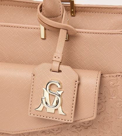 Steve Madden Monogram Debossed Satchel Bag