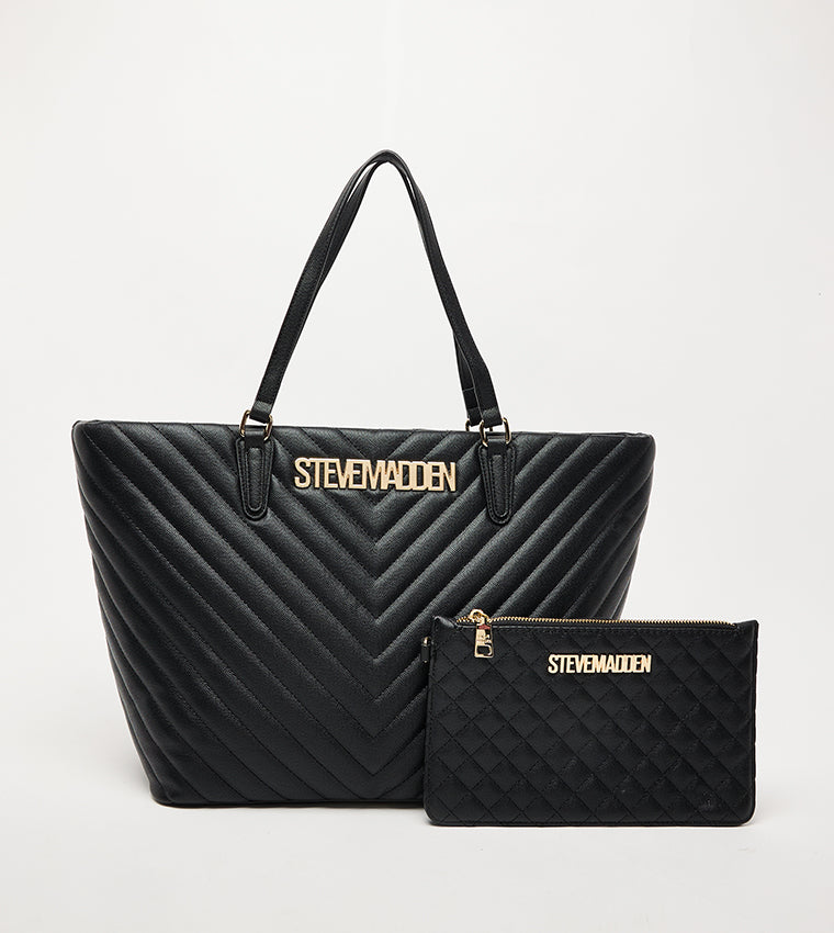 Steve Madden Quilted Tote Bag with Pouch