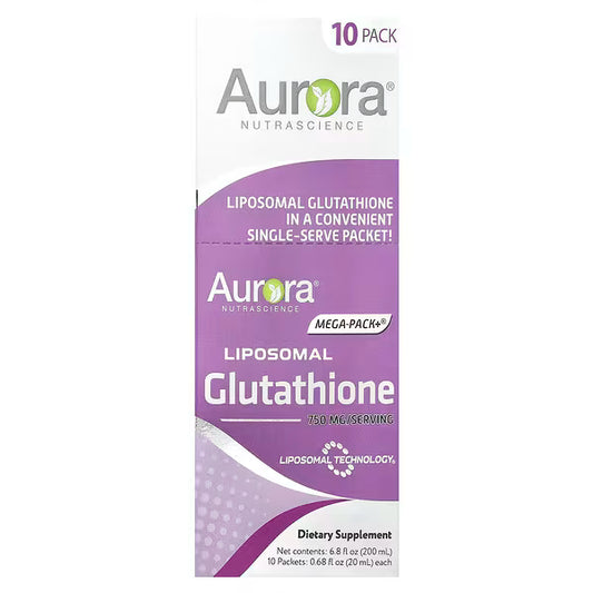 Aurora Nutrascience, Mega-Pack+®, Liposomal Glutathione, 10 Packets, 0.68 fl oz (20 ml) Each