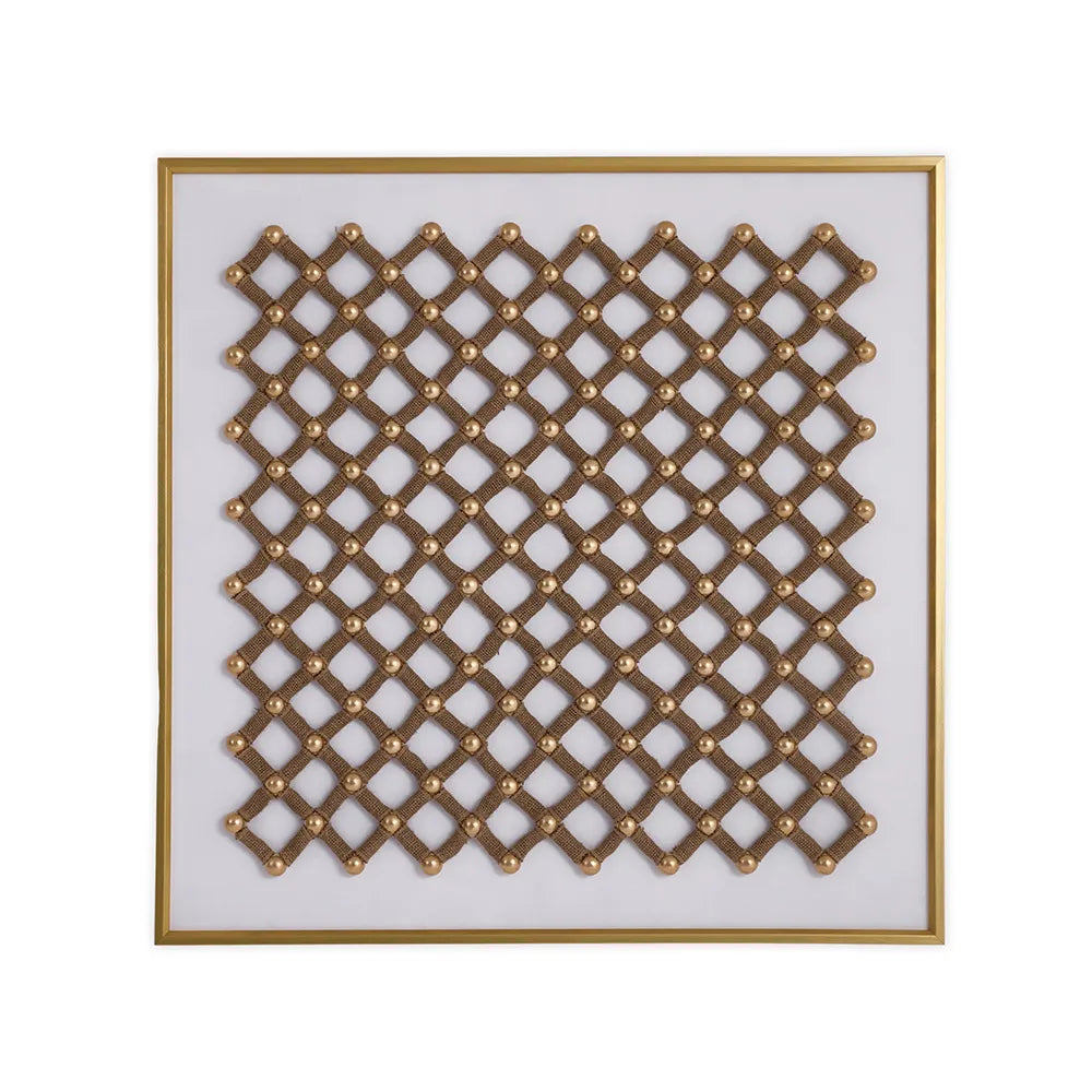 لوحة جدارية مؤطرة بأوسكار، ذهبي وبني - ١٠٠×١٠٠ سم 