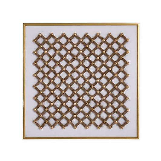لوحة جدارية مؤطرة بأوسكار، ذهبي وبني - ١٠٠×١٠٠ سم 