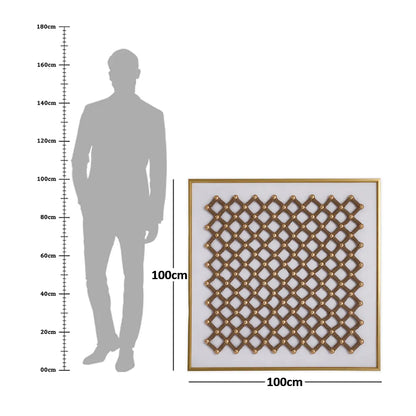 لوحة جدارية مؤطرة بأوسكار، ذهبي وبني - ١٠٠×١٠٠ سم 