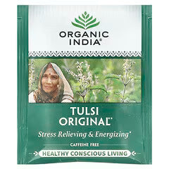 شاي تولسي الأصلي من أورجانيك إنديا، خالي من الكافيين، 18 كيس شاي، 32.4 غرام (1.14 أونصة)