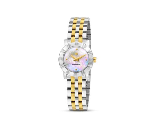 GUY LAROCHE Alex Watch for Women with Silver and Gold Stainless Steel Bracelet 22 mm