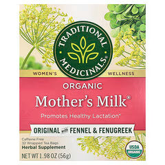 Traditional Medicinals, Organic Mother's Milk®, Original with Fennel & Fenugreek, Caffeine Free, 32 Wrapped Tea Bags, 1.98 oz (56 g)