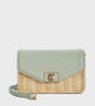 Dune London Color Block Raffia Shoulder Bag
