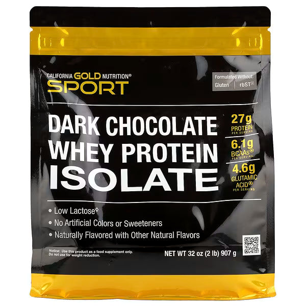 California Gold Nutrition, Sport, Whey Protein Isolate, Dark Chocolate, 2 lb (907 g)