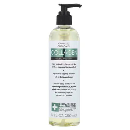 Advanced Clinicals, Collagen, Lifting Body Oil, 12 fl oz (355 ml) 
