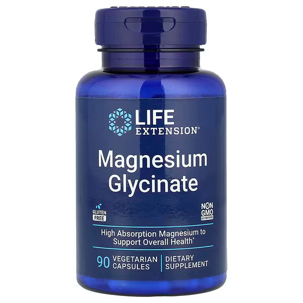 Life Extension, Magnesium Glycinate, 90 Vegetarian Capsules (105 mg per Capsule)