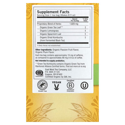 شاي يوغي، شاي أخضر كومبوتشا، 16 كيس شاي، 1.12 أونصة (32 جم) 