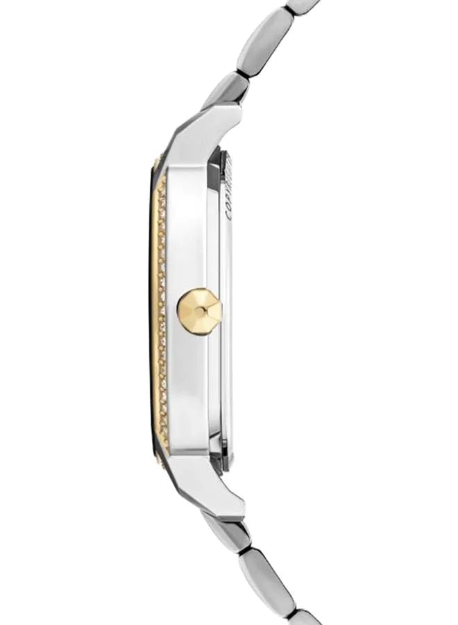 ساعة يد نسائية من بوليس نادو بتصميم دائري من الفولاذ المقاوم للصدأ، مقاس 34 مم - لونان 