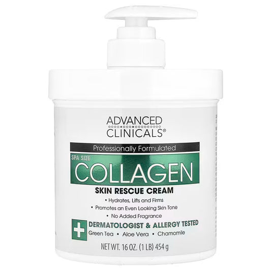 Advanced Clinicals, Collagen, Skin Rescue Cream, 16 oz (454 g)