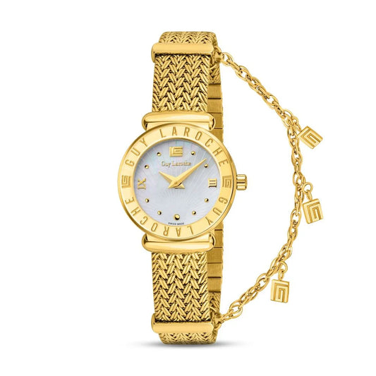 Guy Laroche Women's Stainless Steel Case Bracelet PINK Dial Watch
