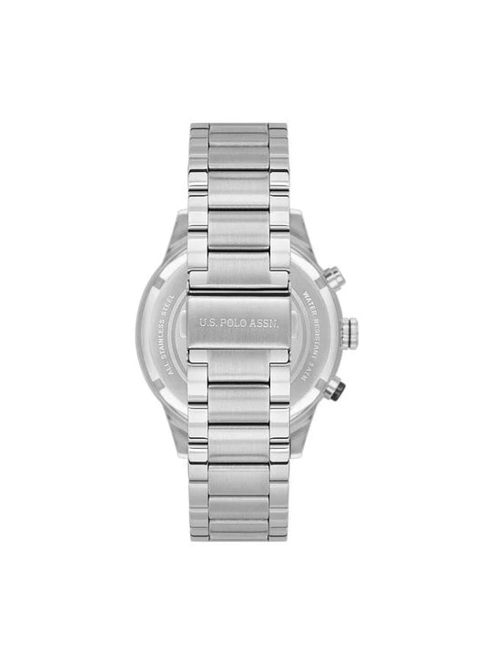 U.S. Polo Assn. Men's 46mm Stainless Steel Watch with Polished Green Dial & Brown Leather Strap