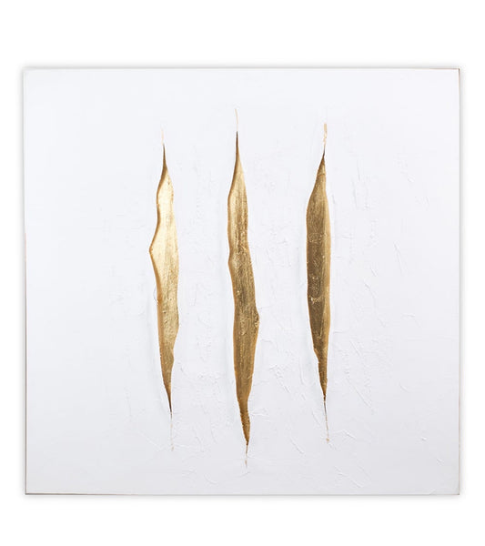 Abstrast wall art gold & white