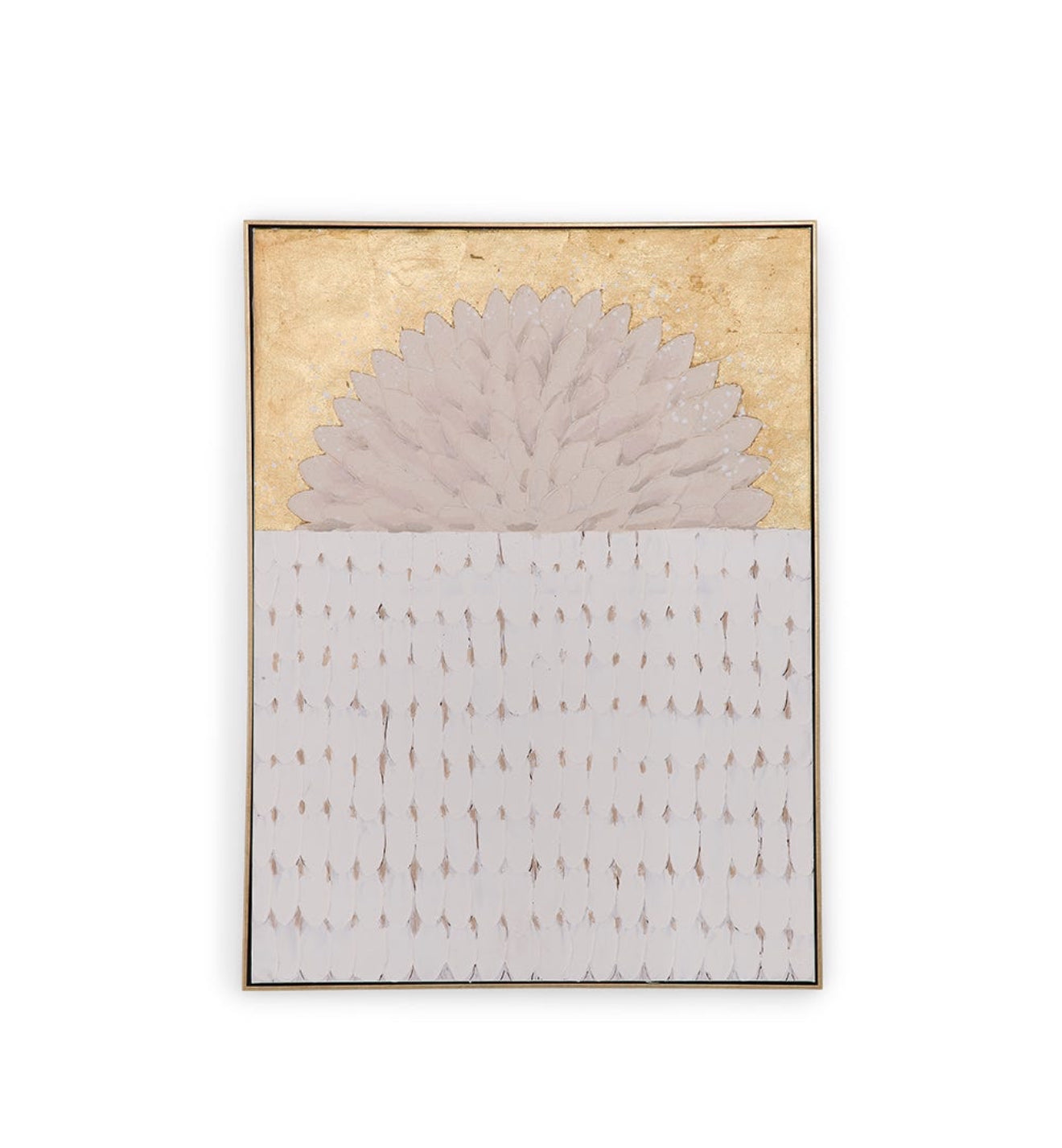 Doom Framed textured Abstract wall art Gold & Beige