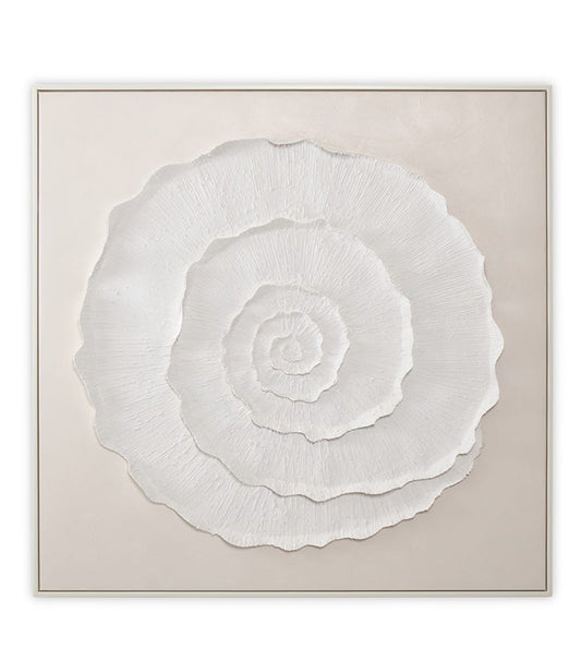 The spiral wall art beige & white 100cmx100cm