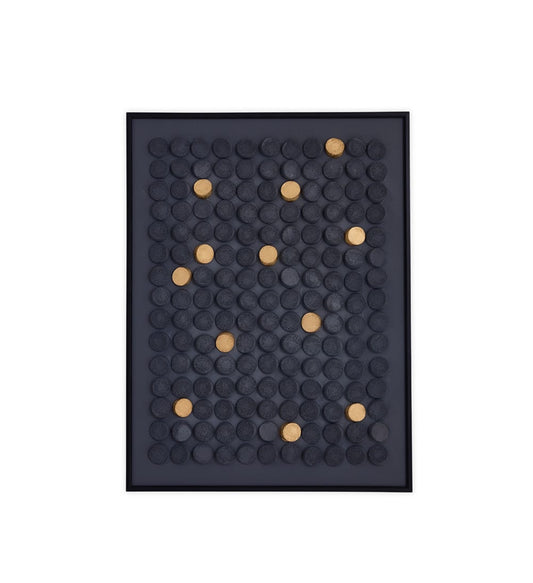 Black & Gold dots wall art 90x120cm