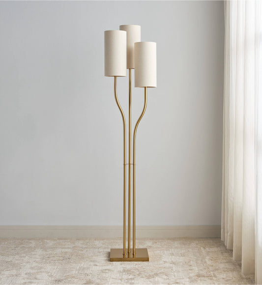 Gold metal floor lamp