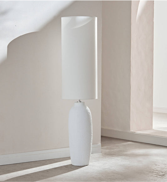 White ceramic floor lamp.