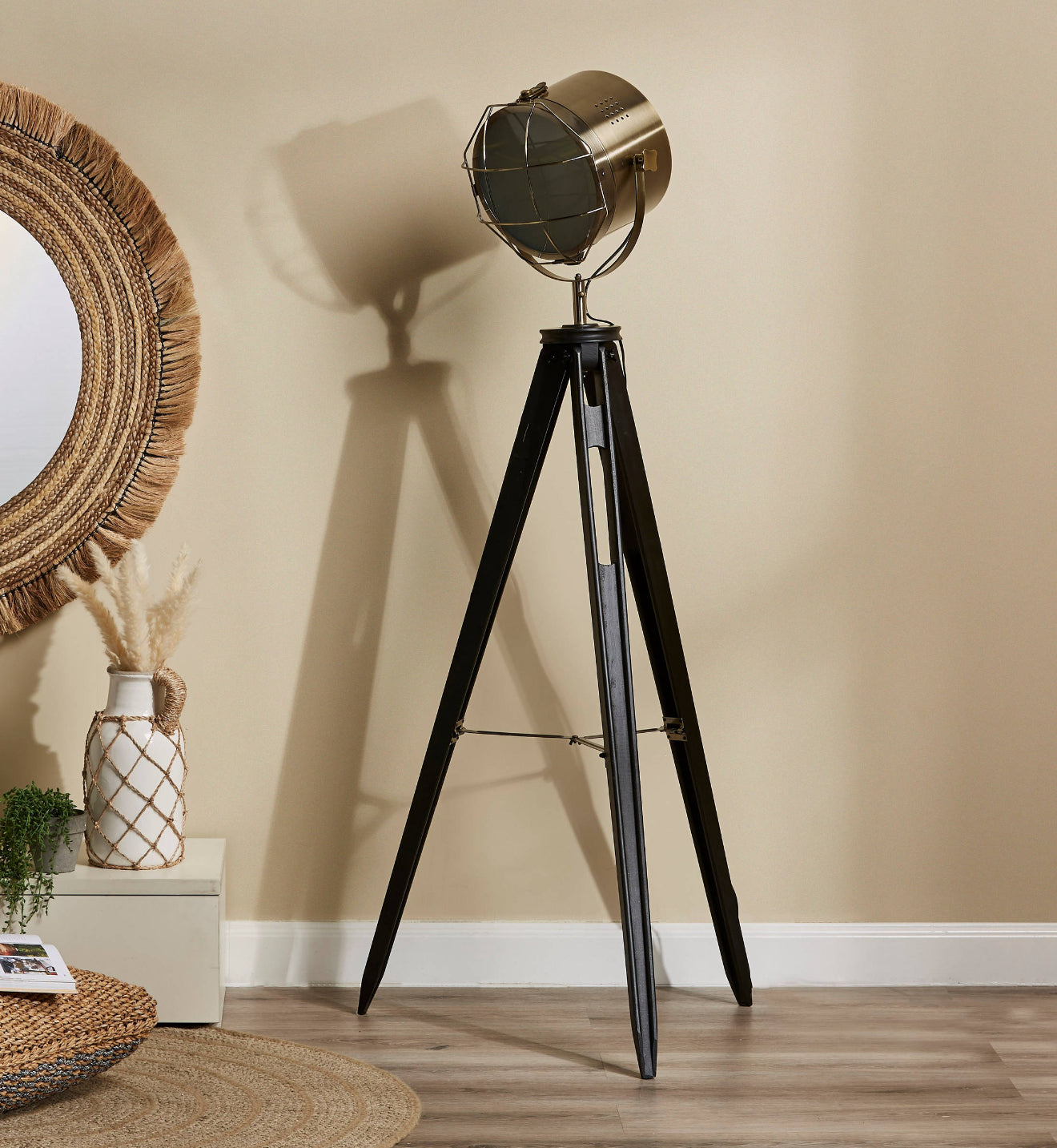 Industrial metal floor lamp