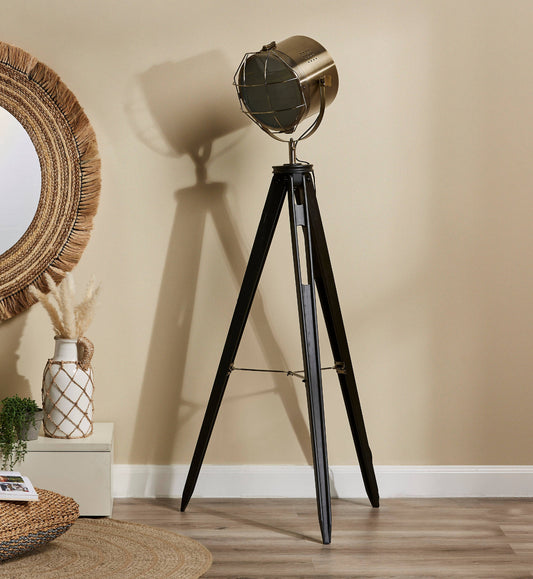 Industrial metal floor lamp