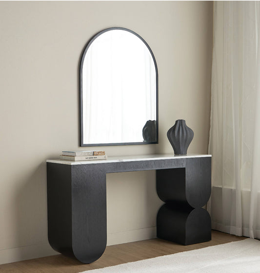 Black Marble top console Table with mirror table