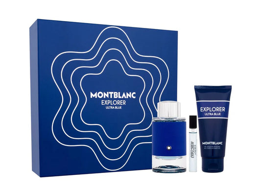 Mont Blanc For Men Explorer Ultra Blue 3 Pieces Gift Set EDP 100ml