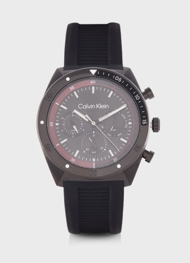 CALVIN KLEIN Analogue Watch with Silicone Bracelet