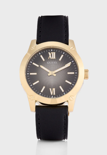 GUESS Crescent Leather Strap Analog Watch