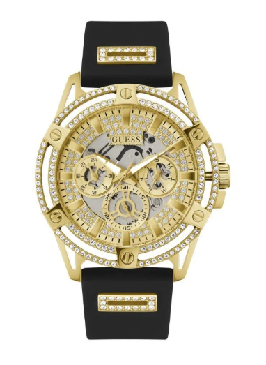 GUESS Silicone Strap with Glitz Insert Watch