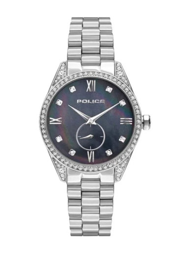 POLICE Share & Earn Uloya Blue Dial Silver Stainless Steel Analog Watch for Women 42mm
