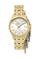 POLICE Share & Earn Police Vantaa Women's Analog Quartz Watch with Silver Dial and Gold Plated Stainless Steel Bracelet