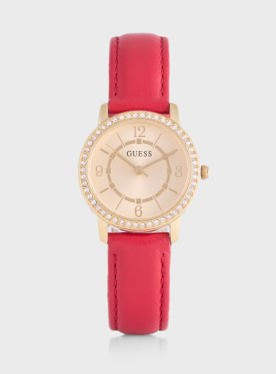 GUESS Share & Earn Melody Pu Strap Analog Watch