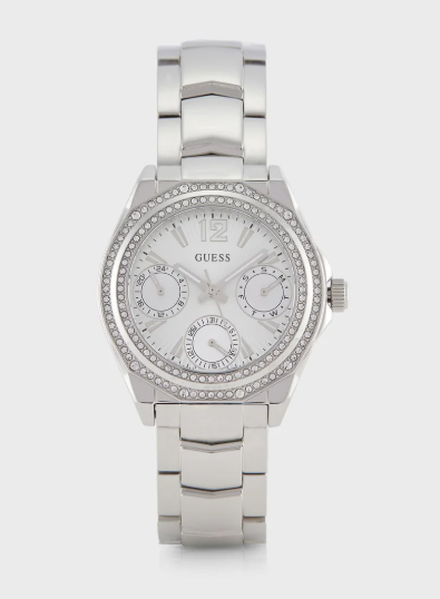 GUESS Share & Earn Ritzy Steel Strap Analog Watch