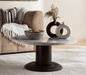 Avio coffee table marble round - white & black