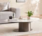 Ali coffee table marble large - white gold
