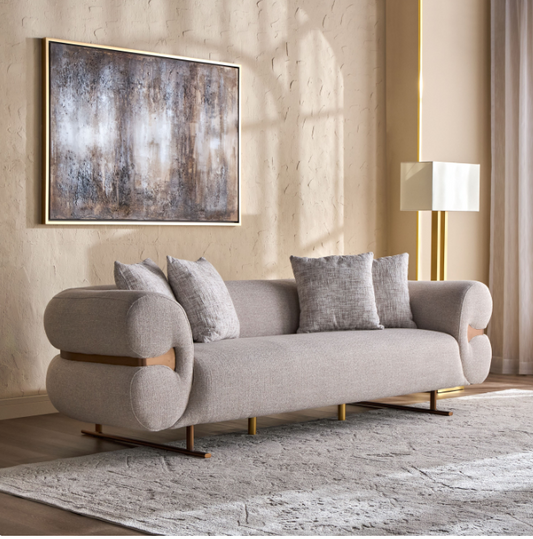 Ella 3-Seater Fabric Sofa