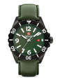 SWISS MILITARY HANOWA Men's Swiss Military Carbon Peak Watch For Men With Green Leather Strap 44mm 10ATM - SMWGB0000251