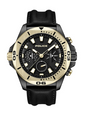 POLICE Electrical 46mm Men's Multifunction Watch with Black Leather Strap
