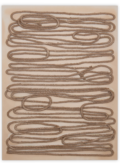 Unframed Abstract  Rope Wall Art, Brown - 90x120cm