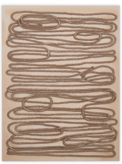 Unframed Abstract  Rope Wall Art, Brown - 90x120cm