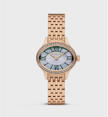 CERRUTI 1881 Round Analog Dial Rose Gold Stainless Steel 3 ATM Watch with Push Button Deployment Buckle - 26mm
