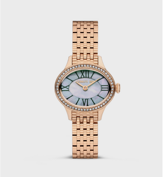 CERRUTI 1881 Round Analog Dial Rose Gold Stainless Steel 3 ATM Watch with Push Button Deployment Buckle - 26mm