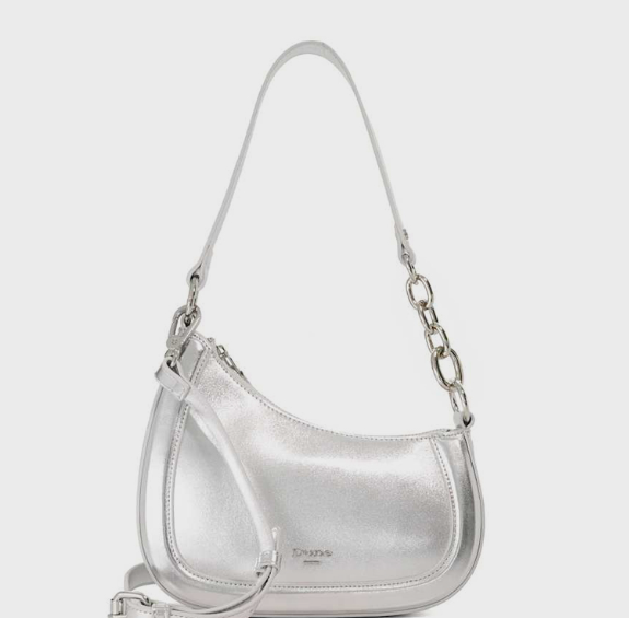 Dune London DIRECTION Logo Detail Metallic Shoulder Bag