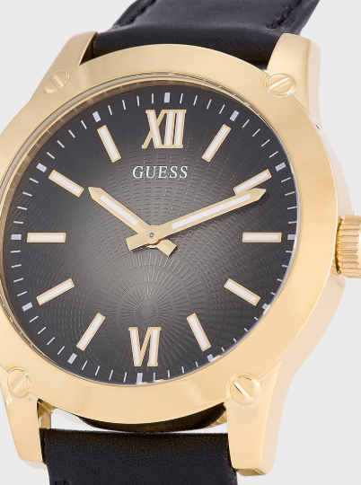 GUESS Crescent Leather Strap Analog Watch