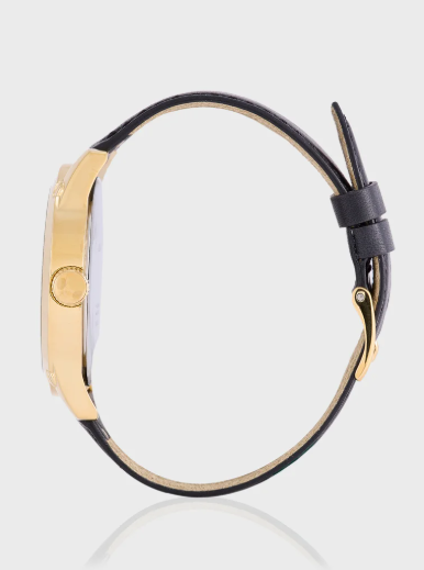 GUESS Crescent Leather Strap Analog Watch