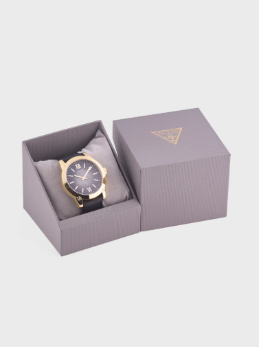 GUESS Crescent Leather Strap Analog Watch