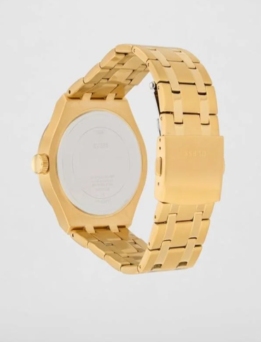 GUESS GUESS Stainless Steel Men Green Analog Round Dial Watch- Gw0661G2, Gold Band