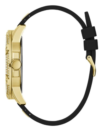 GUESS Silicone Strap with Glitz Insert Watch